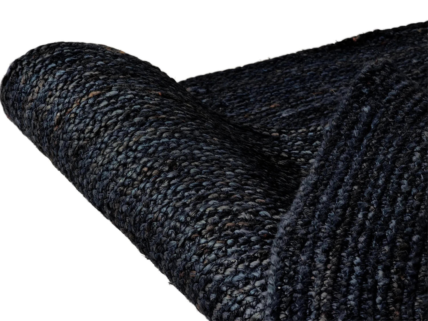 Tapete redondo de juta - Amasia (azul escuro)