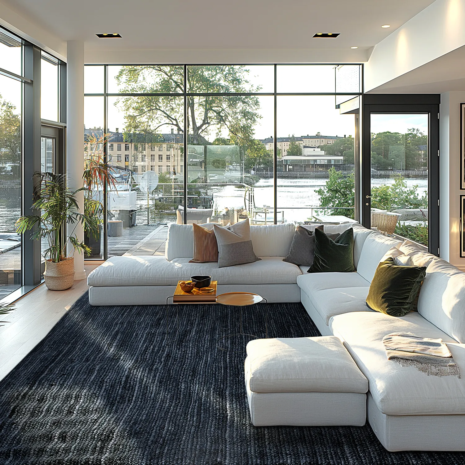 Tapete de juta - Amasia (azul escuro)