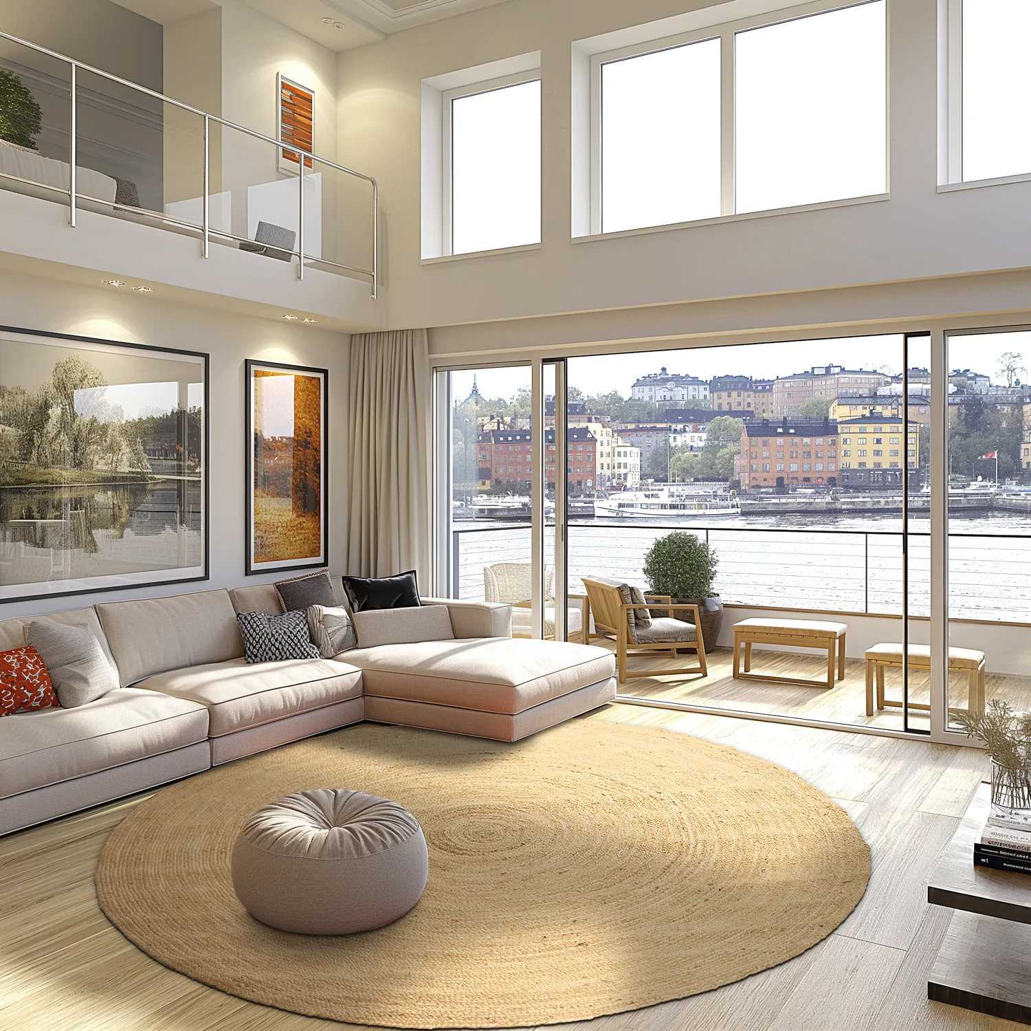 Tapete redondo de juta - Amasia (natureza)