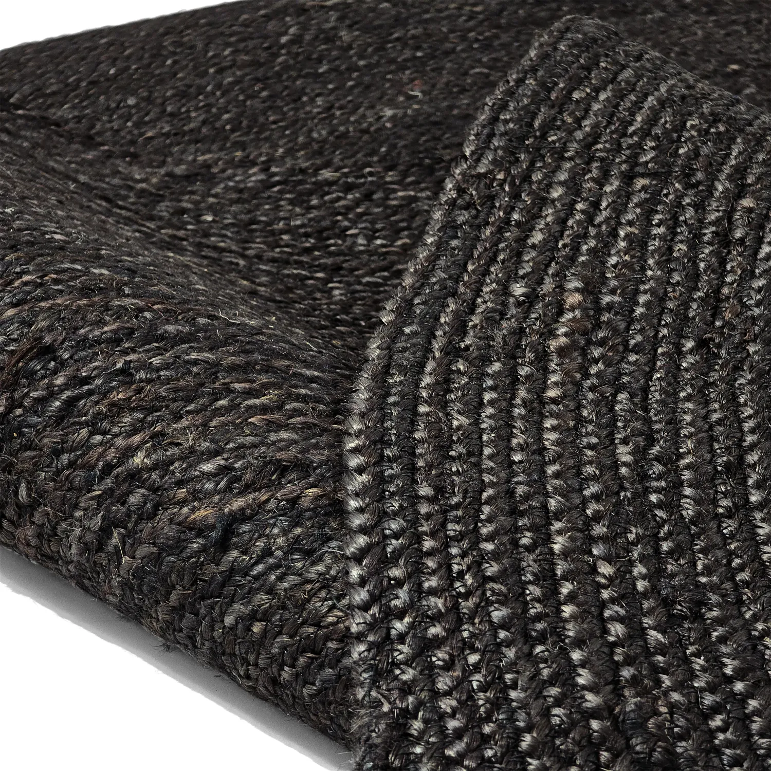 Tapete redondo de juta - Amasia (preto)