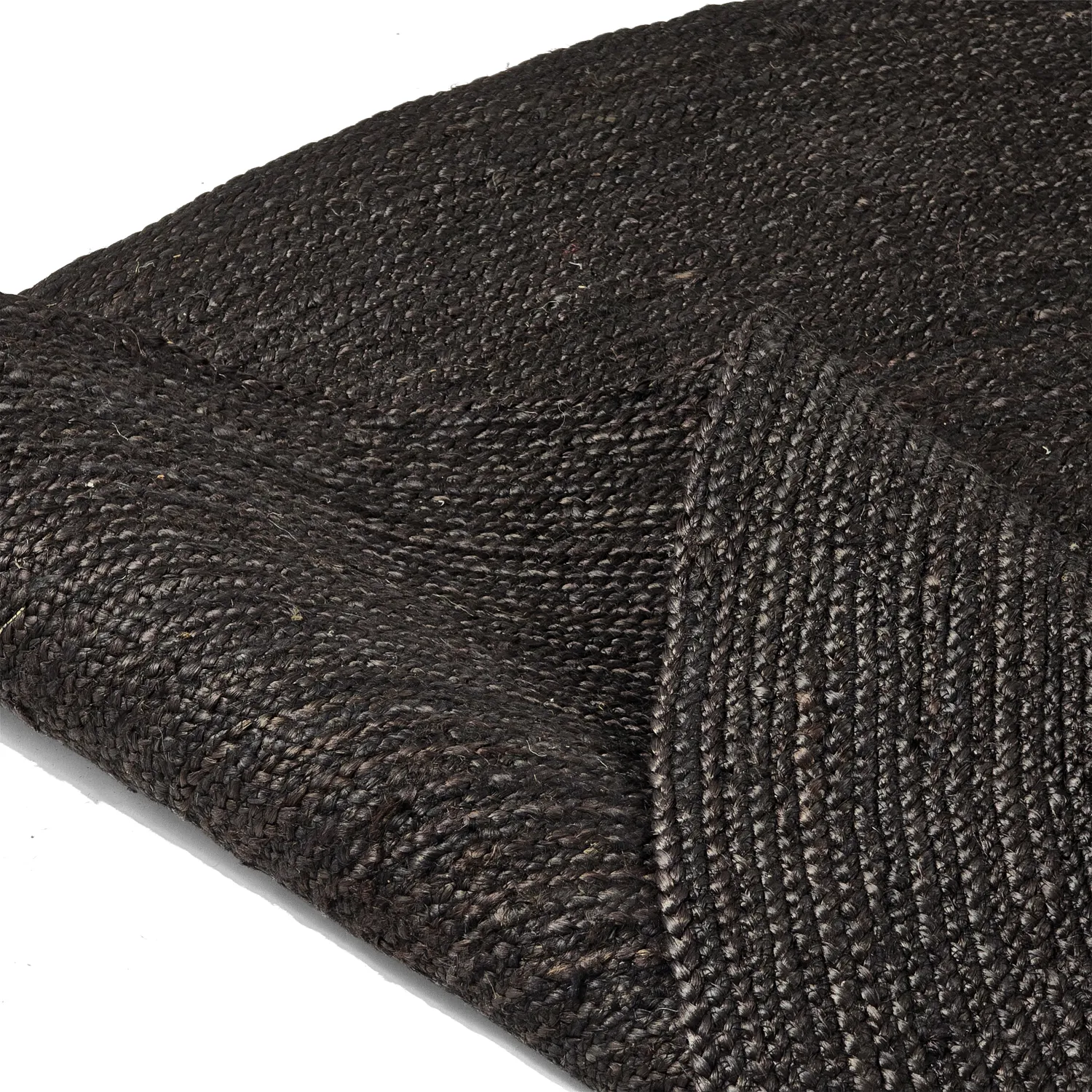 Tapete redondo de juta - Amasia (preto)