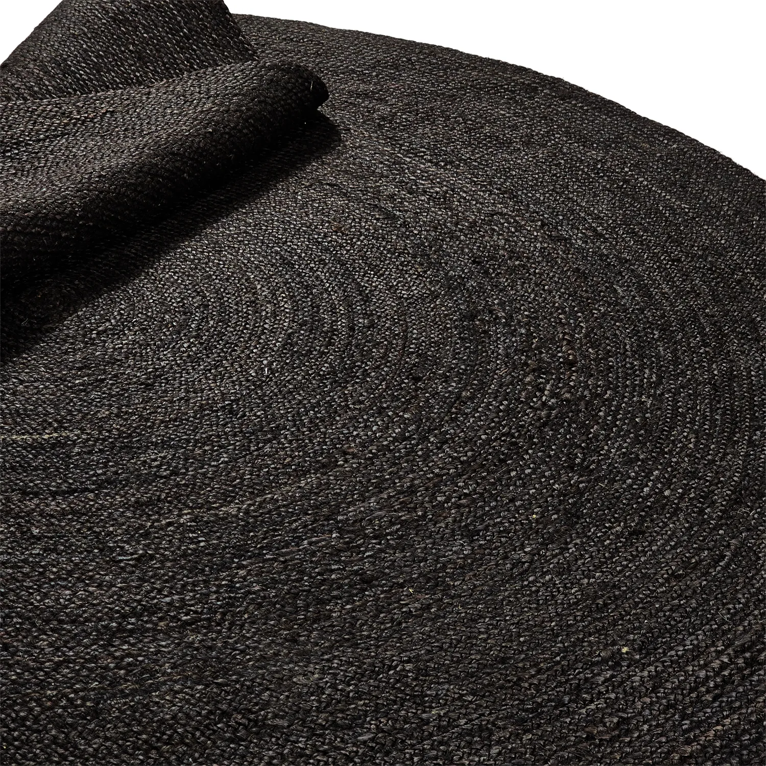 Tapete redondo de juta - Amasia (preto)