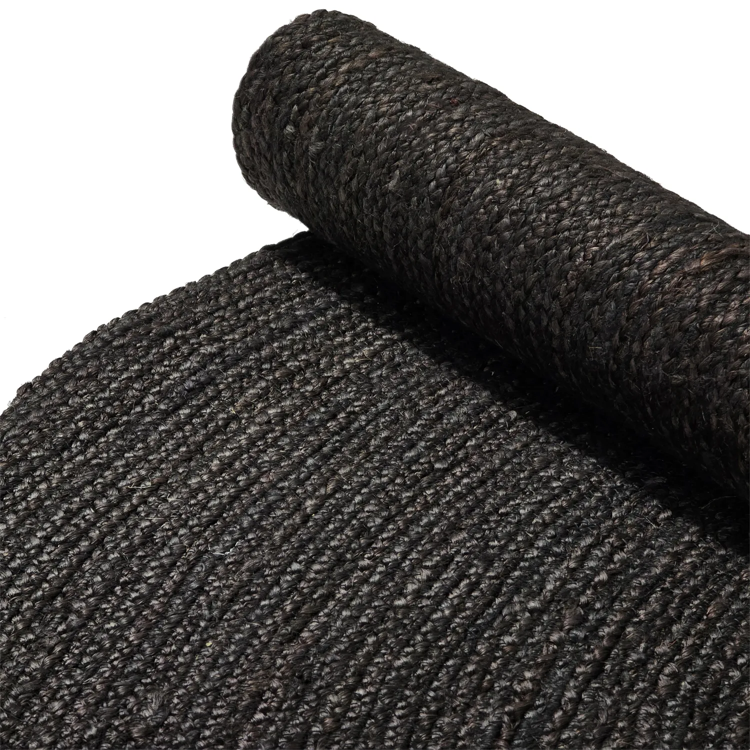 Tapete redondo de juta - Amasia (preto)