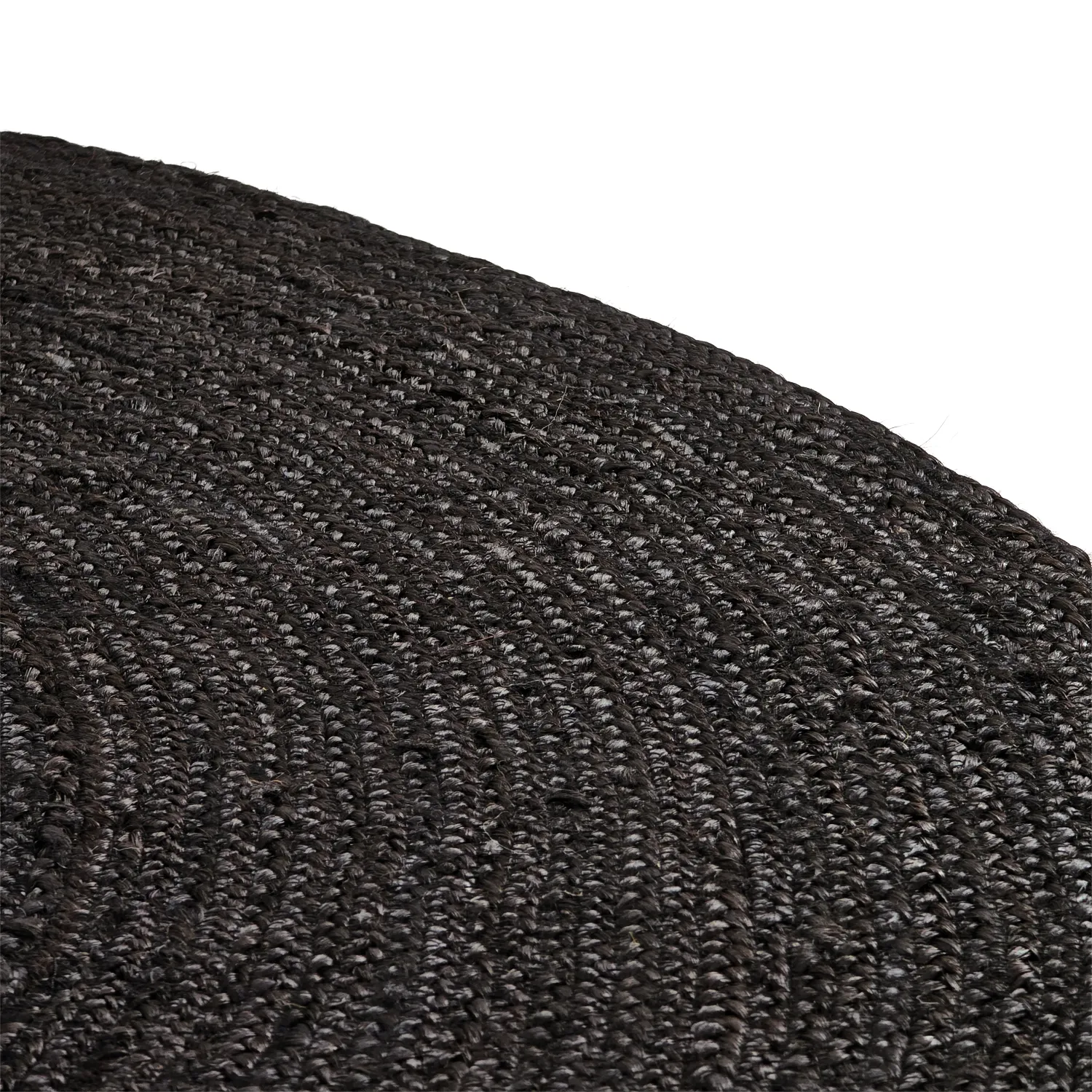 Tapete redondo de juta - Amasia (preto)