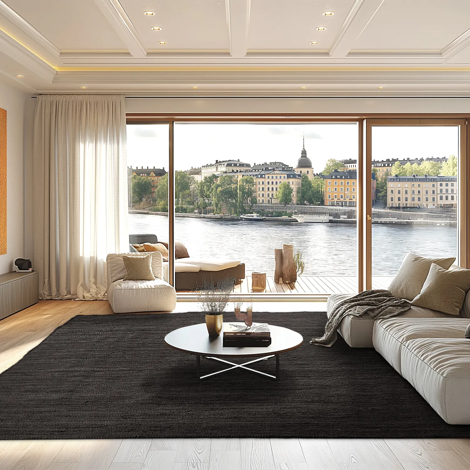 Tapete de juta - Amasia (preto)