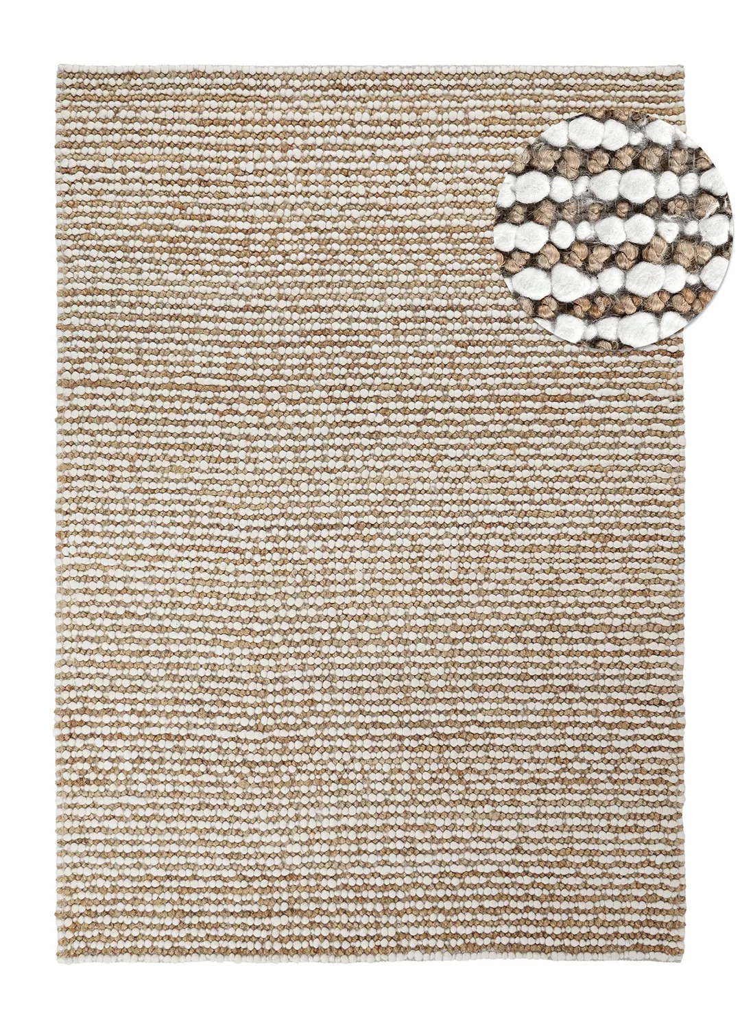 Tapete de juta - Bally Jute/wool Bubble (natureza/branco)