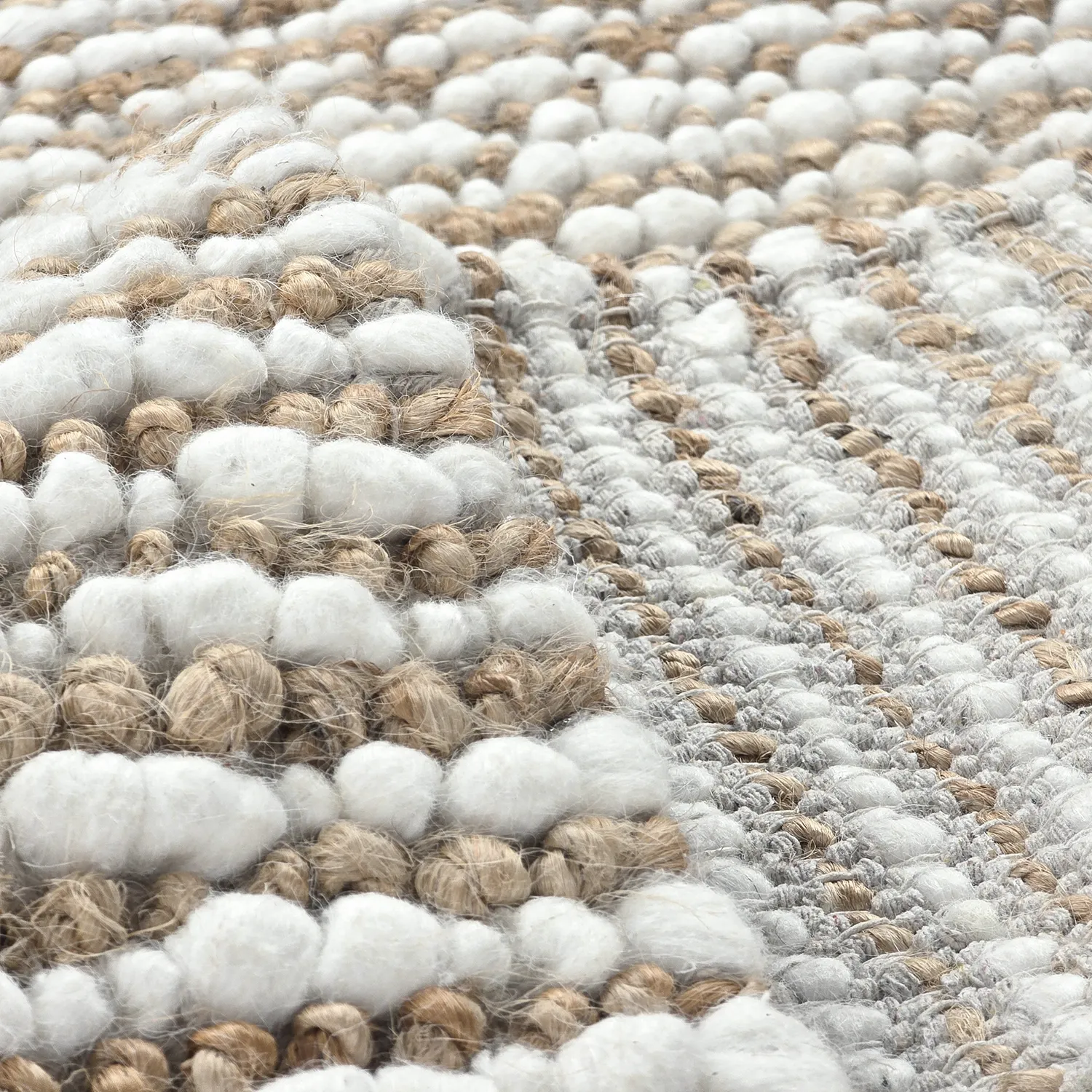 Tapete de juta - Bally Jute/wool Bubble (natureza/branco)