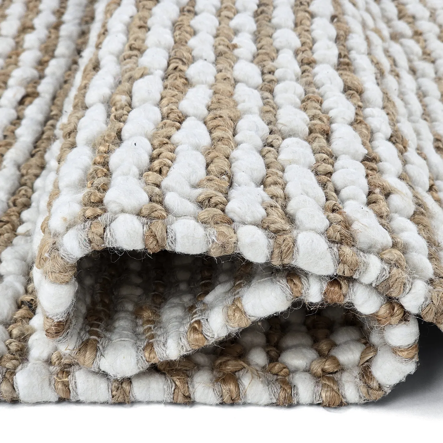 Tapete de juta - Bally Jute/wool Bubble (natureza/branco)