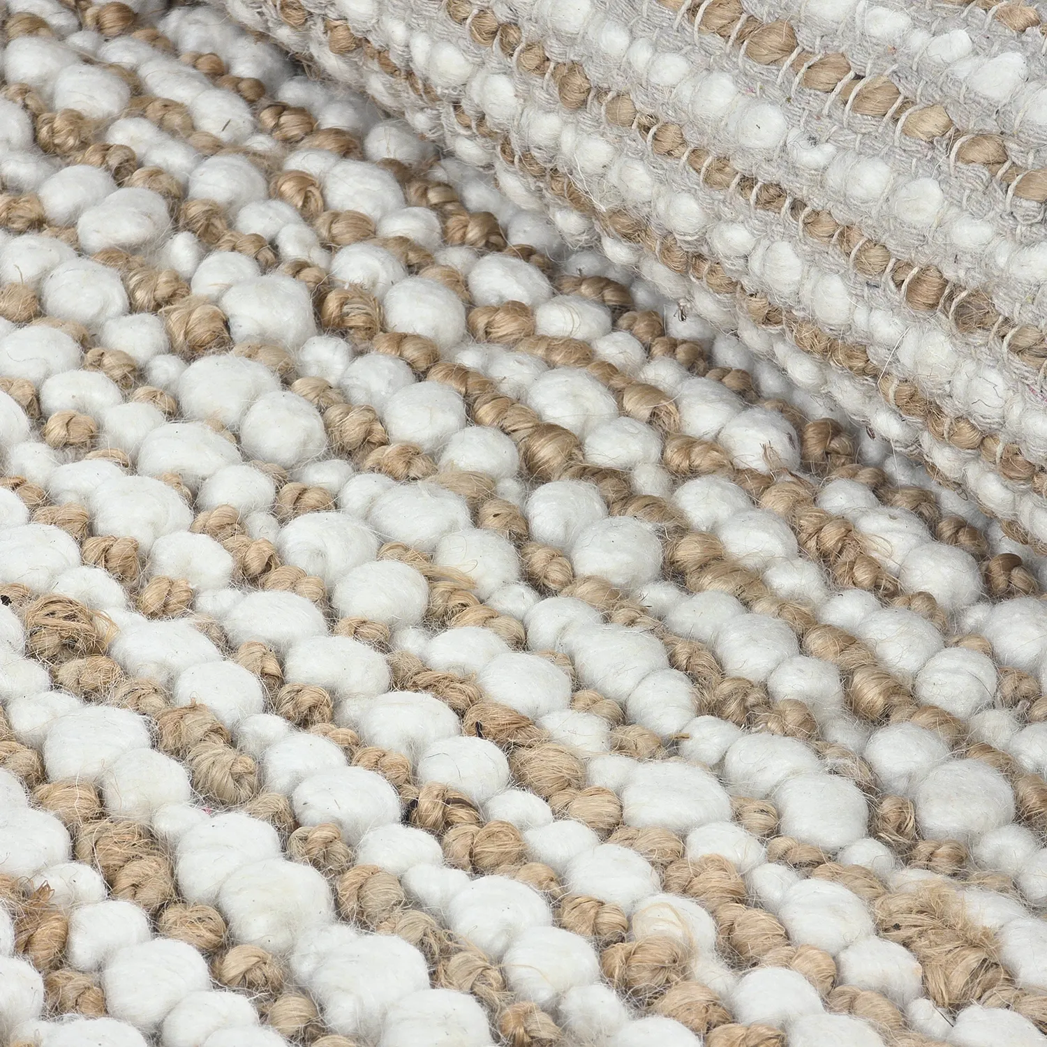 Tapete de juta - Bally Jute/wool Bubble (natureza/branco)