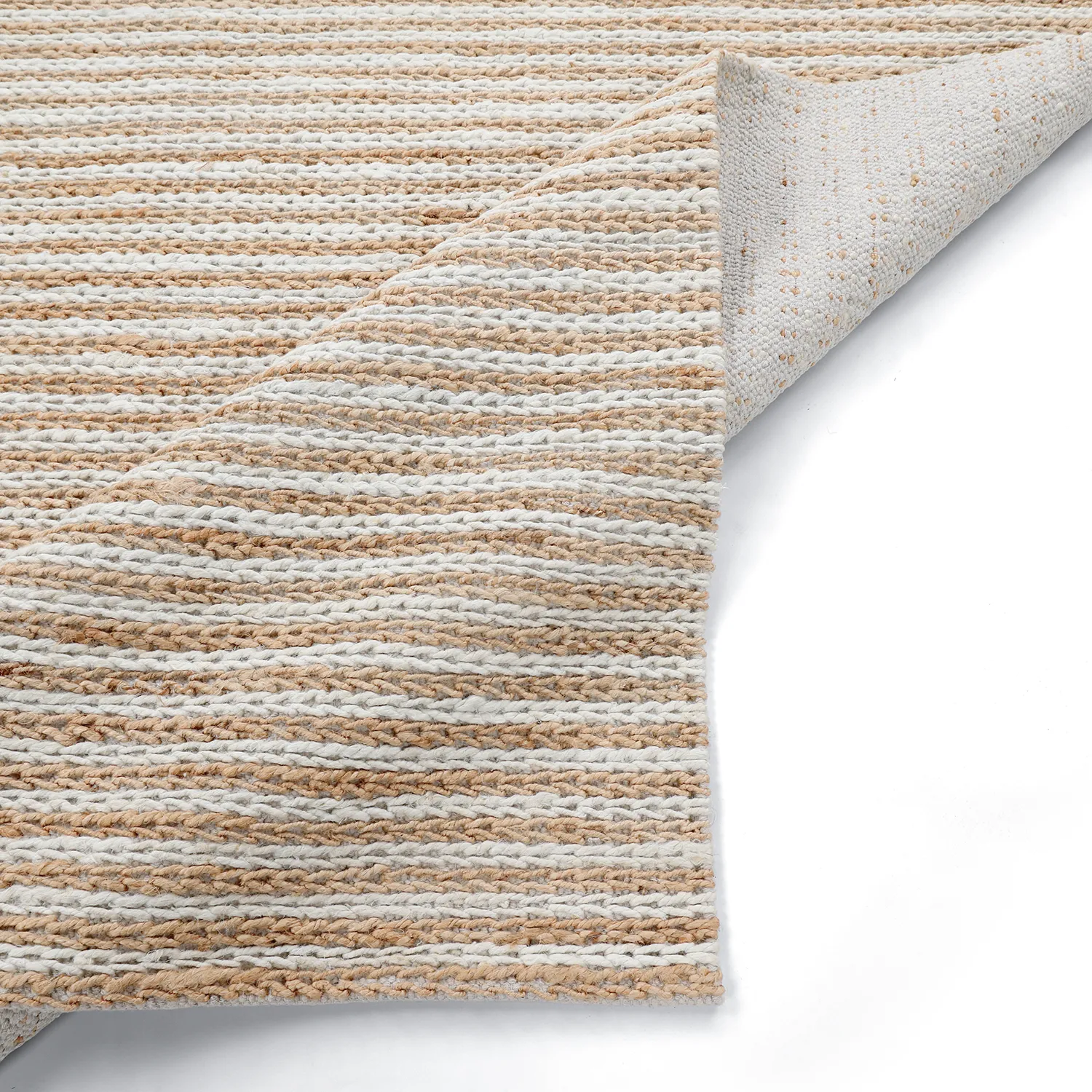 Tapete de juta - Howrah Braided Jute (natureza/branco)