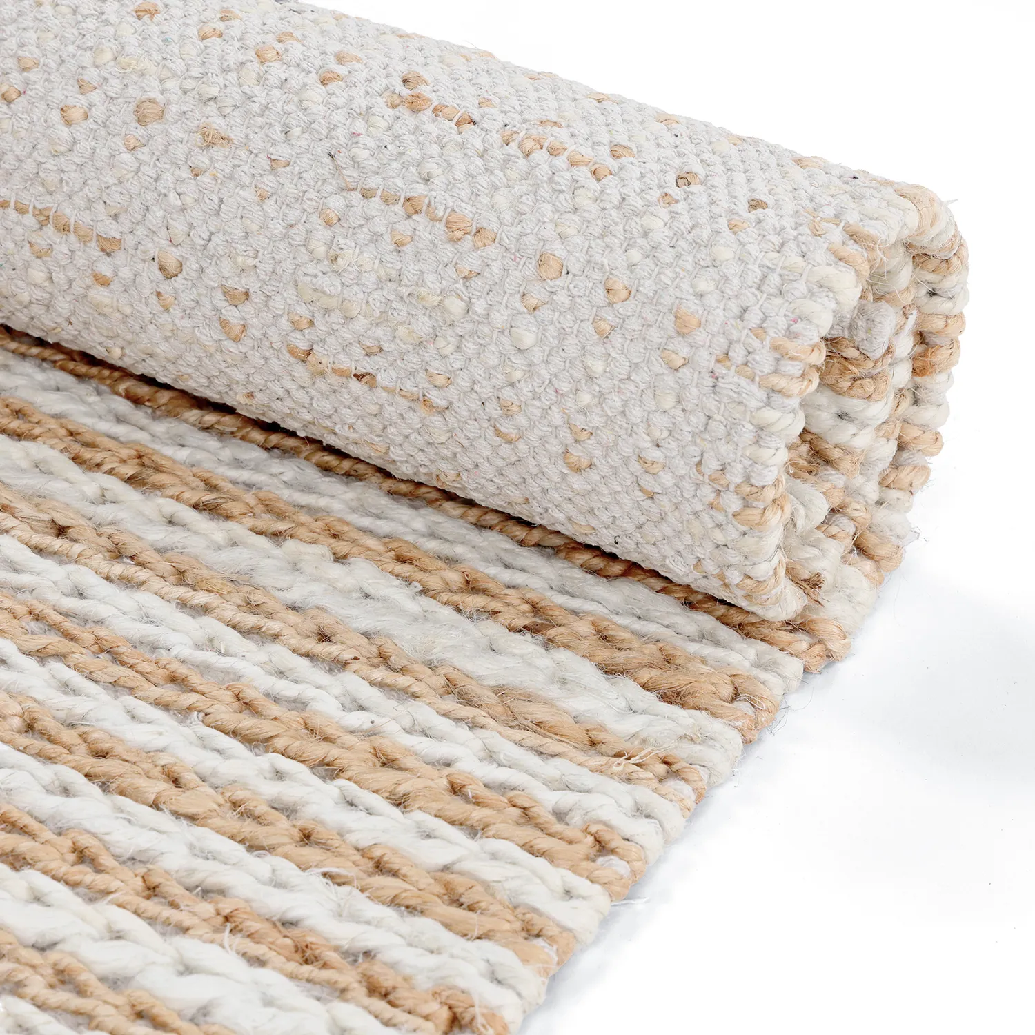 Tapete de juta - Howrah Braided Jute (natureza/branco)