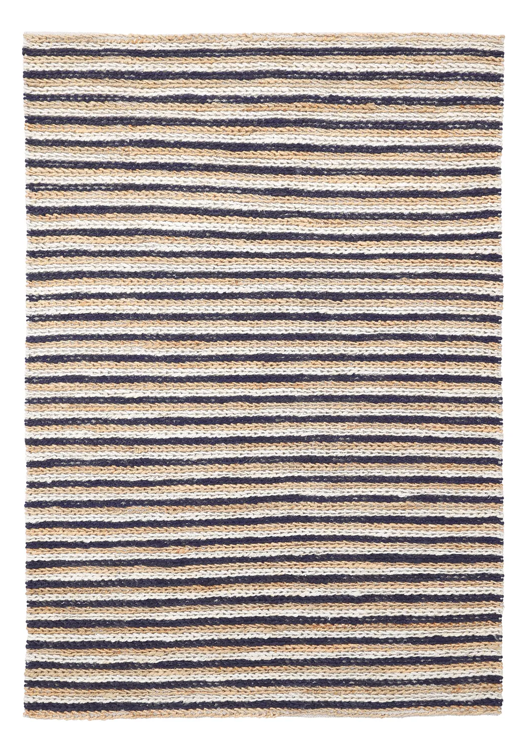 Tapete de juta - Howrah Braided Jute (natural/branco/preto)