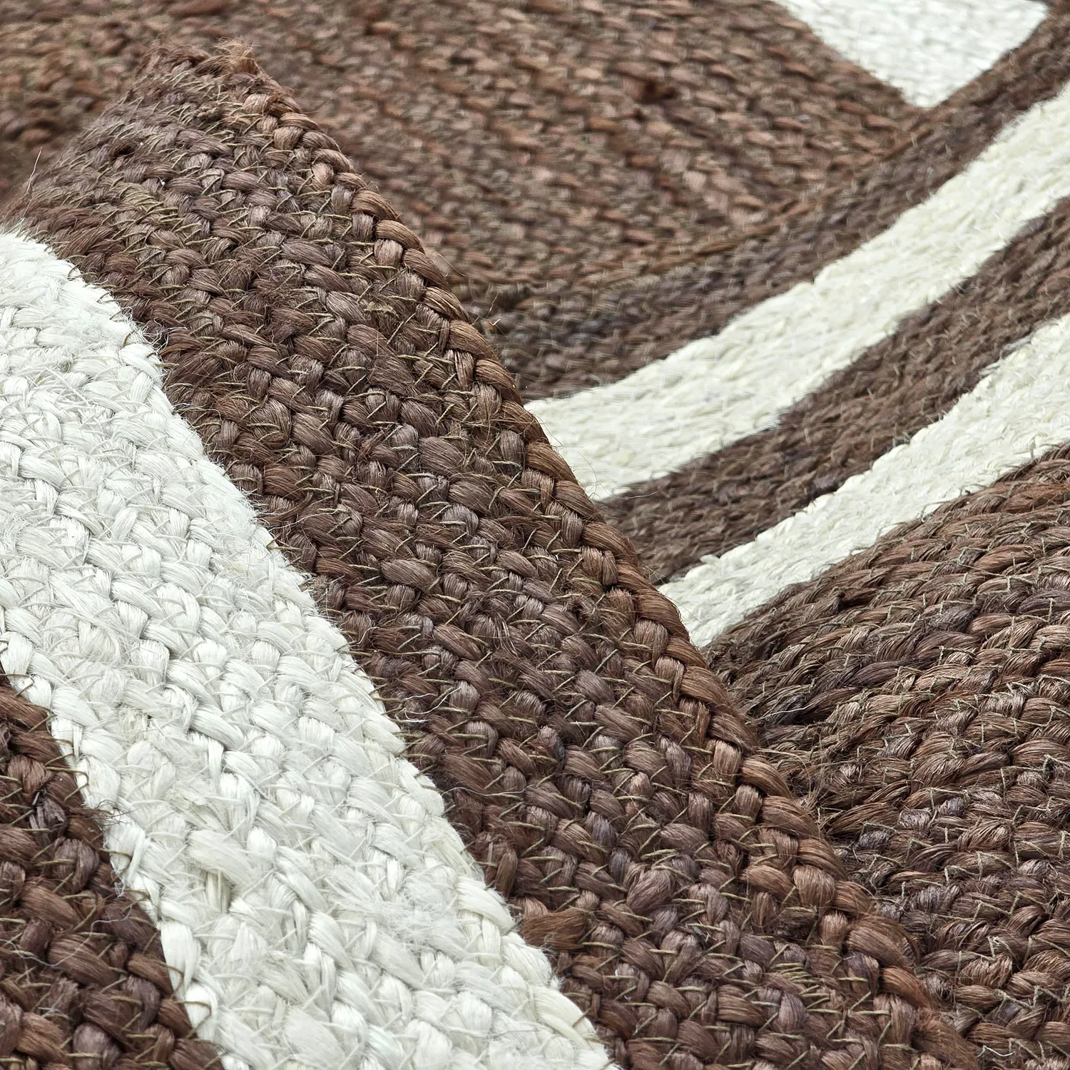 Tapete de juta - Jessore (marrom/branco)