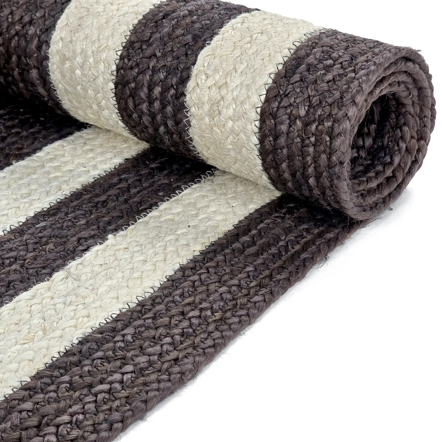 Tapete de juta - Jessore (taupe escuro/branco)