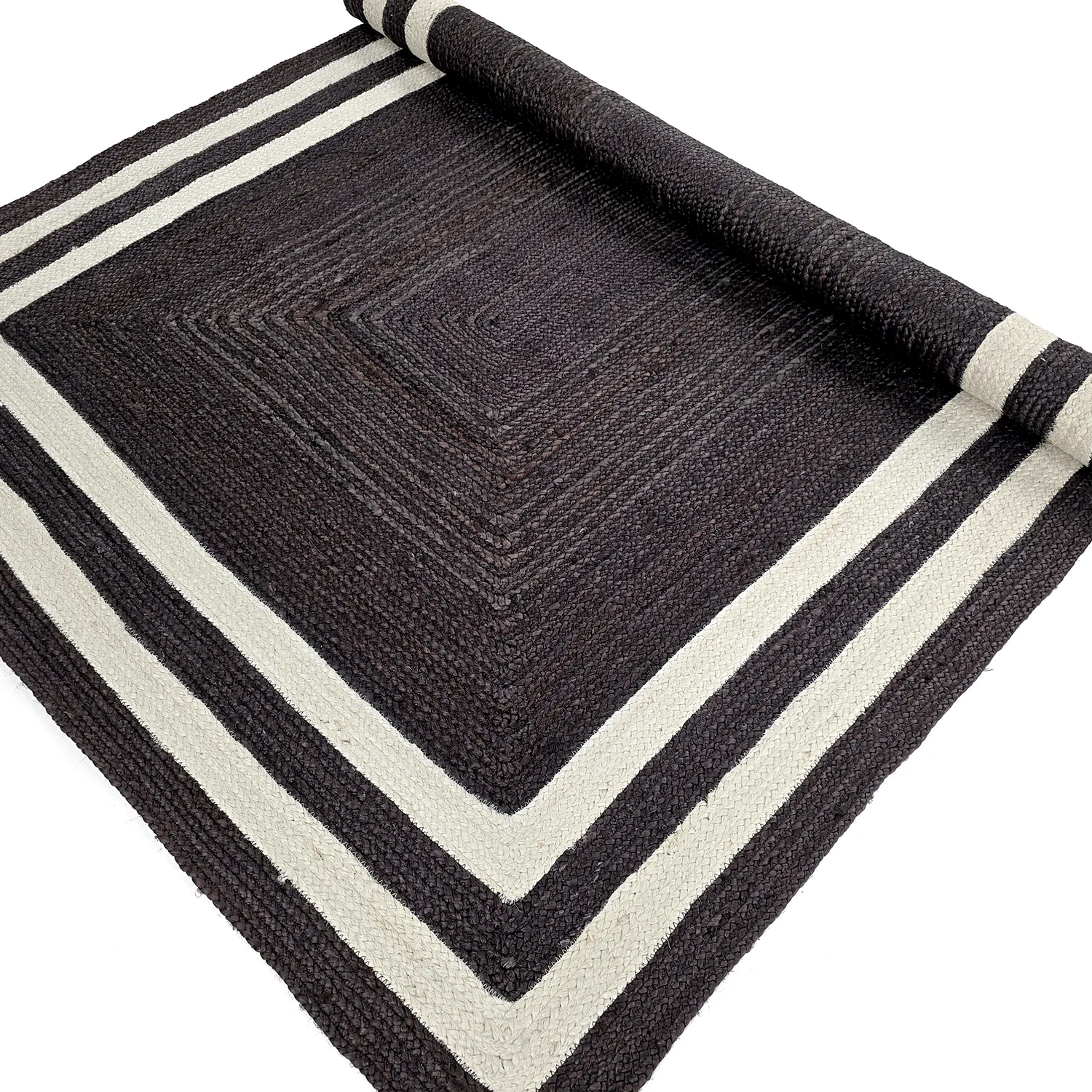 Tapete de juta - Jessore (taupe escuro/branco)