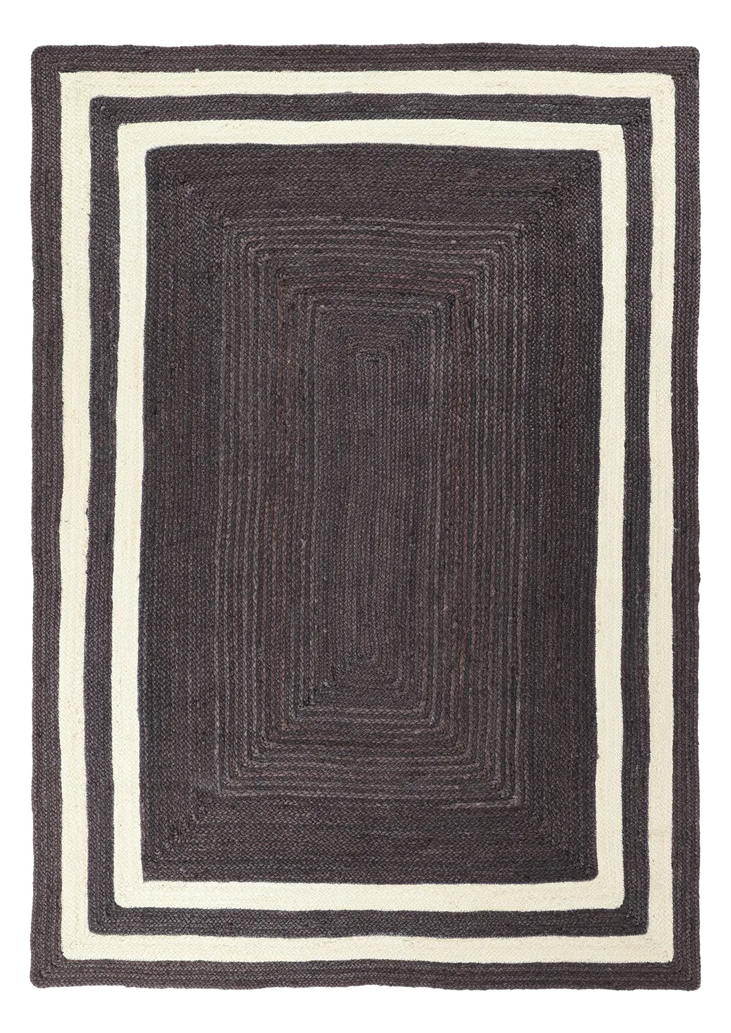 Tapete de juta - Jessore (taupe escuro/branco)