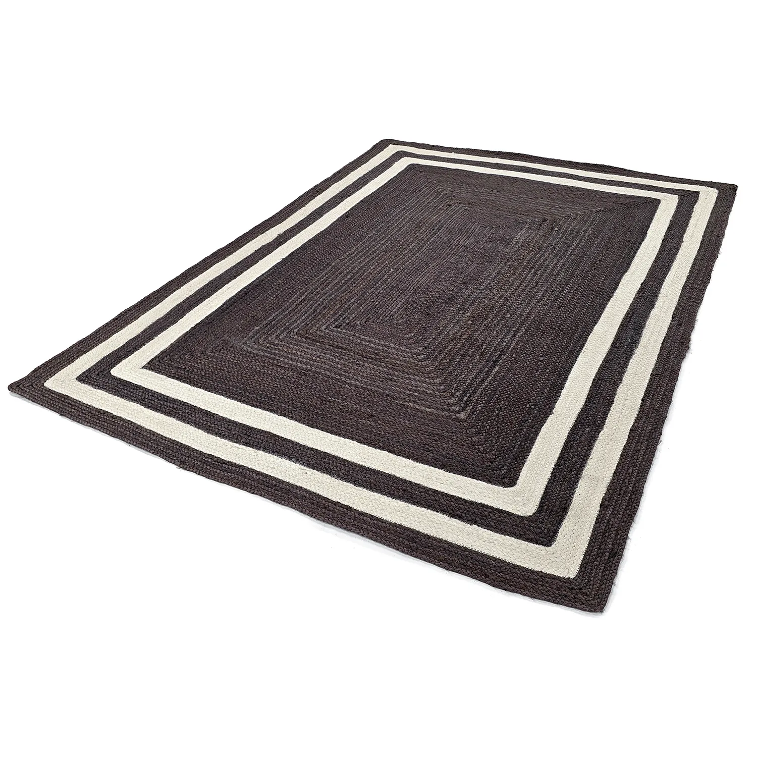 Tapete de juta - Jessore (taupe escuro/branco)