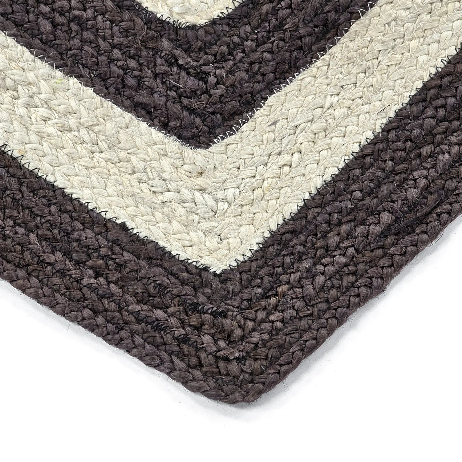 Tapete de juta - Jessore (taupe escuro/branco)