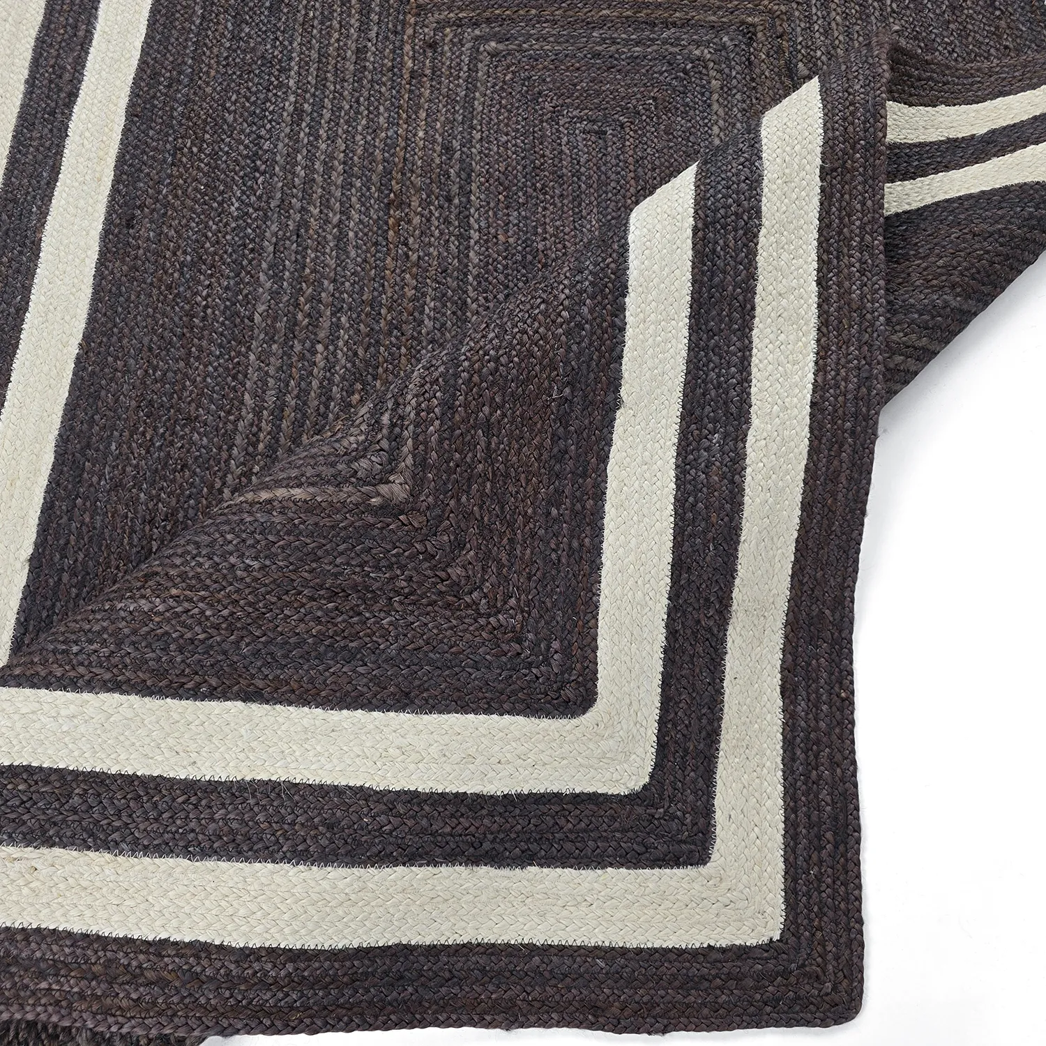 Tapete de juta - Jessore (taupe escuro/branco)