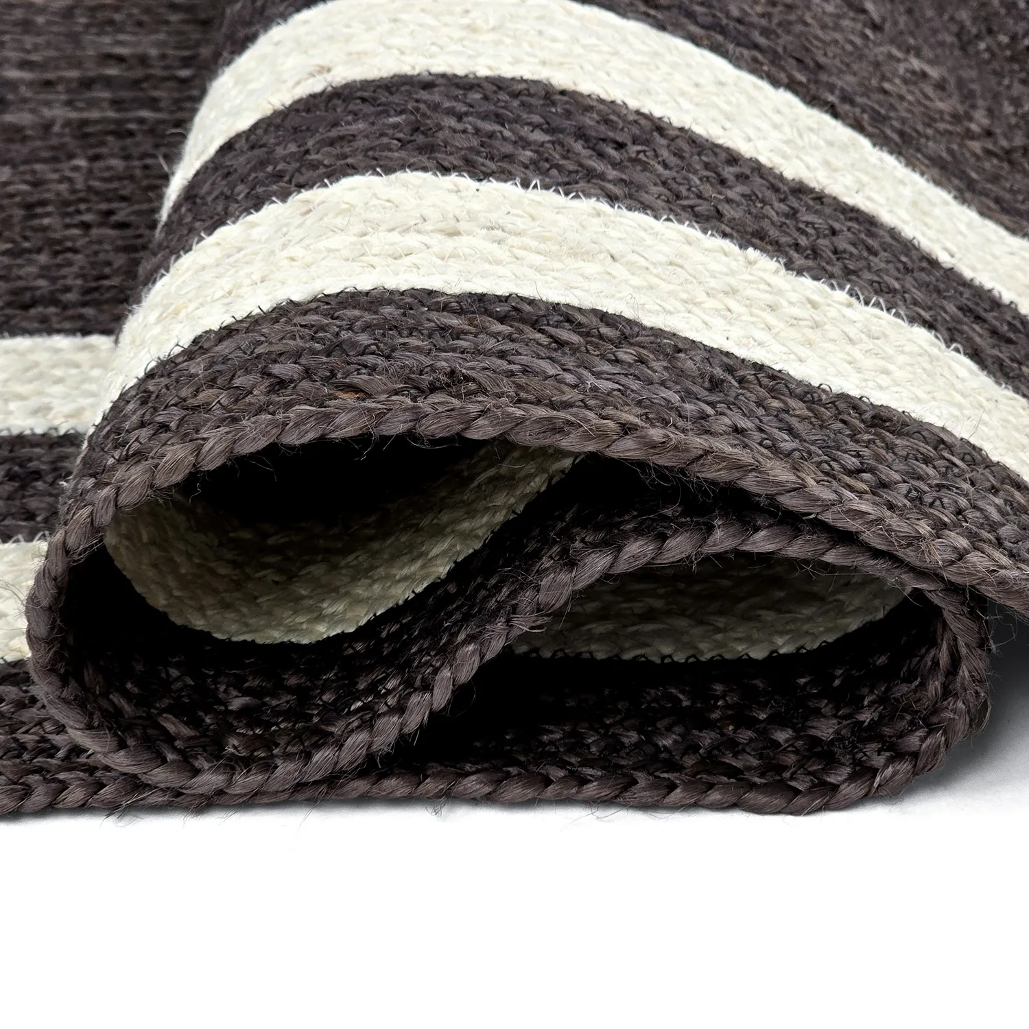 Tapete de juta - Jessore (taupe escuro/branco)