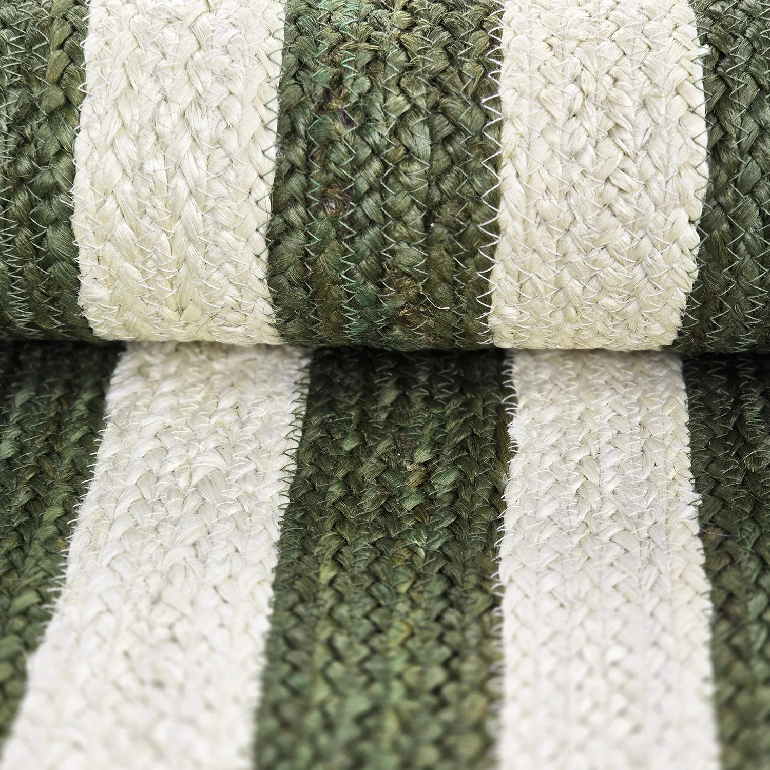 Tapete de juta - Jessore (verde militar/branco)