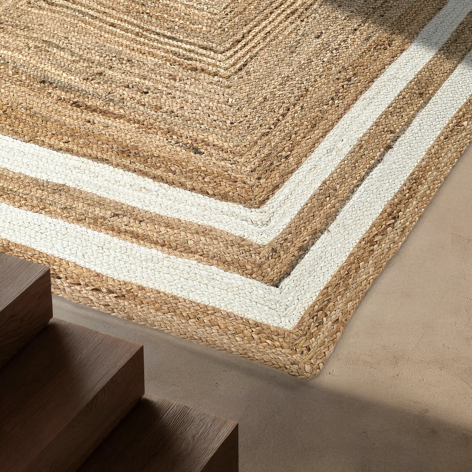 Tapete de juta - Jessore (natureza/branco)