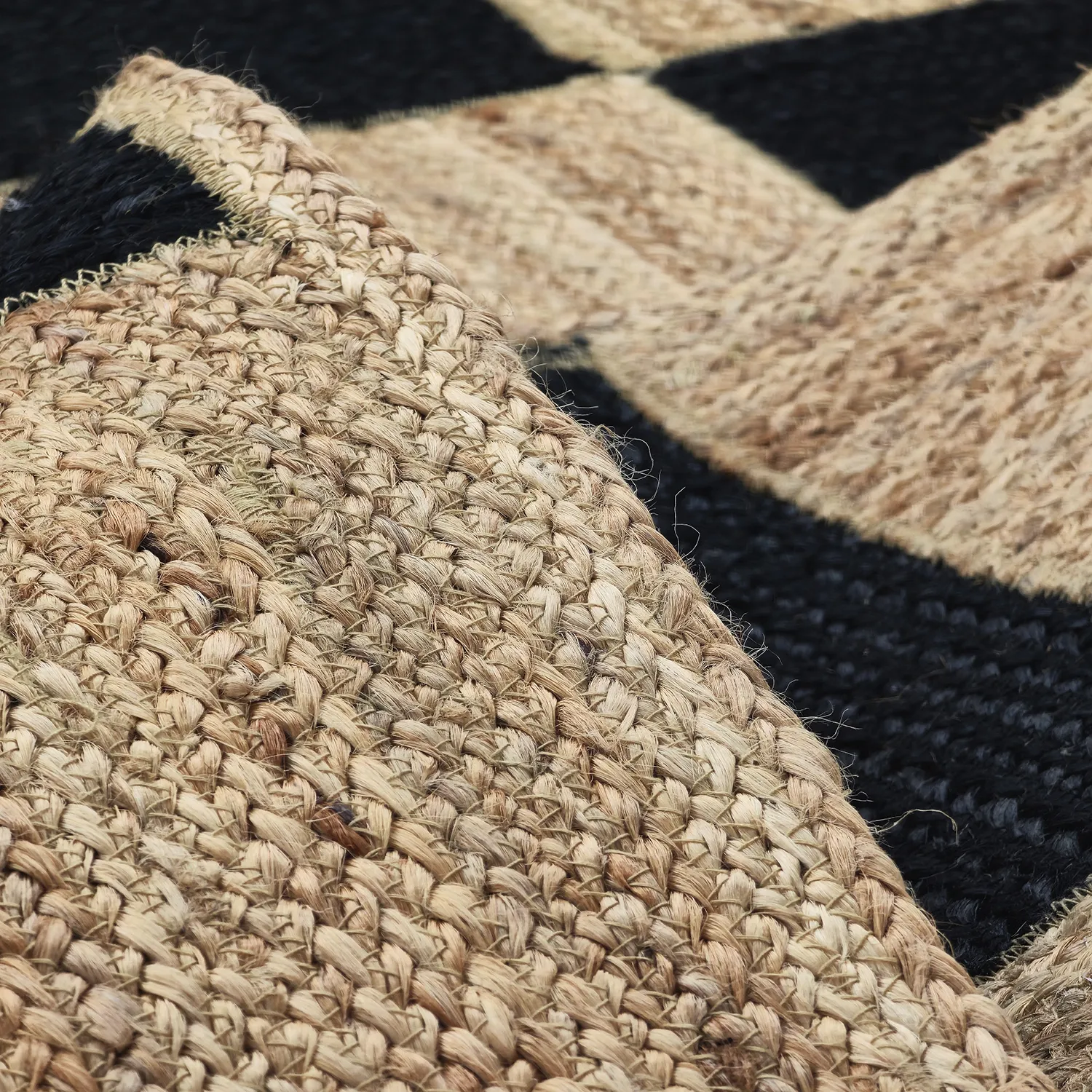 Tapete de juta - Khulna (natural/preto)