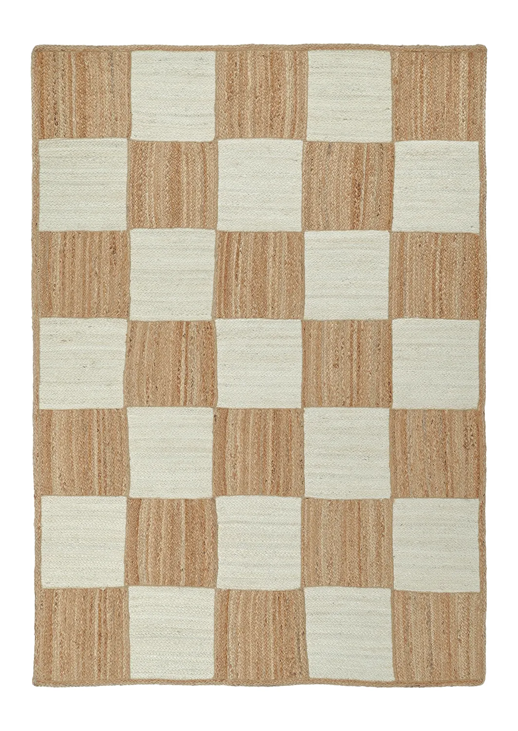 Tapete de juta - Khulna (natureza/branco)