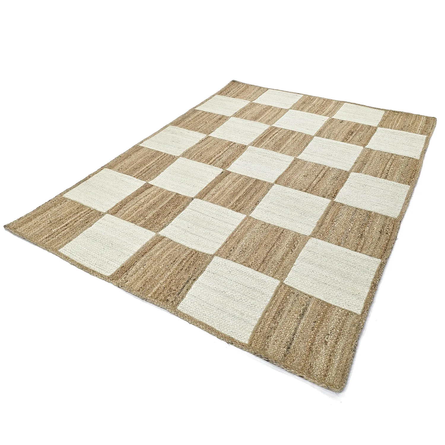 Tapete de juta - Khulna (natureza/branco)