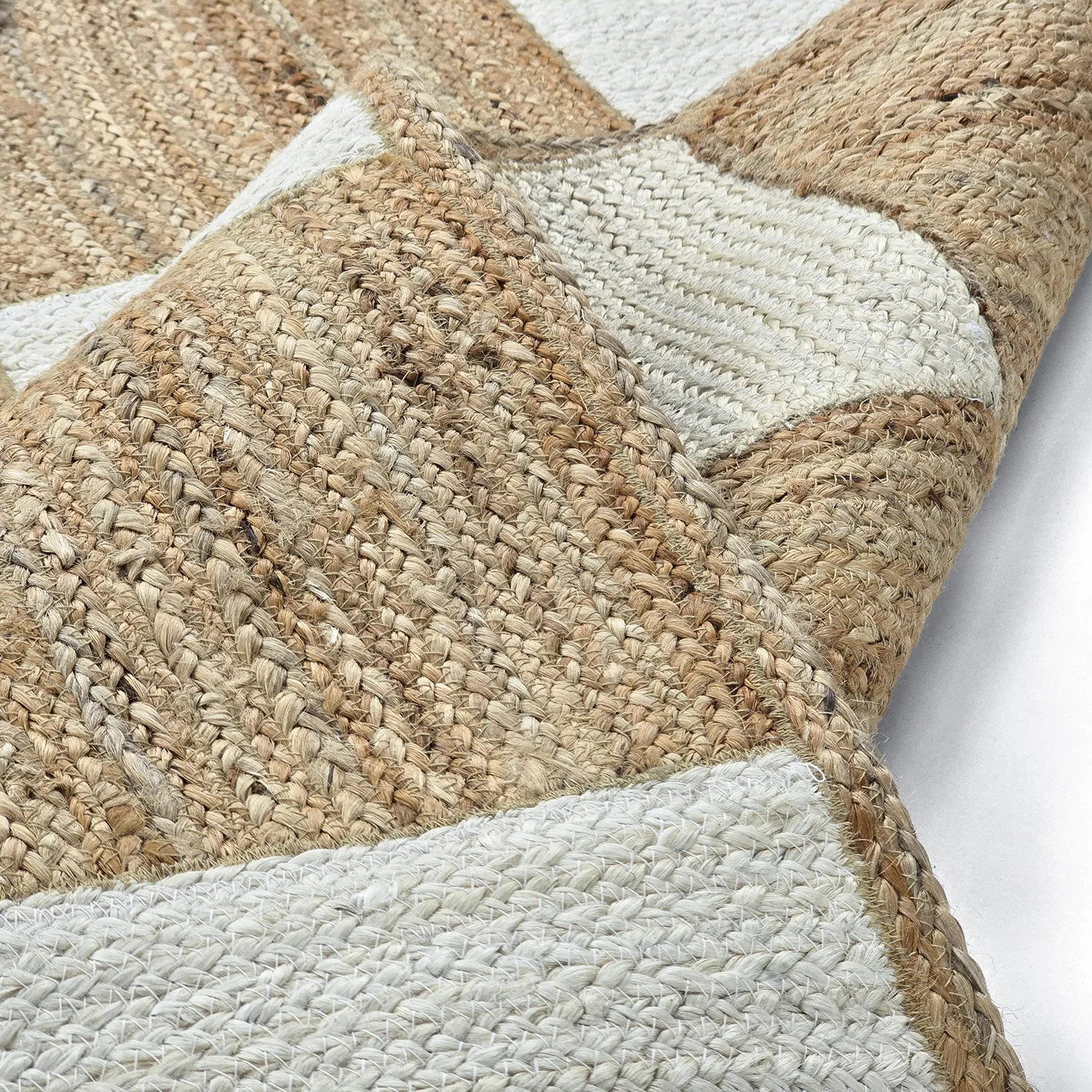 Tapete de juta - Khulna (natureza/branco)