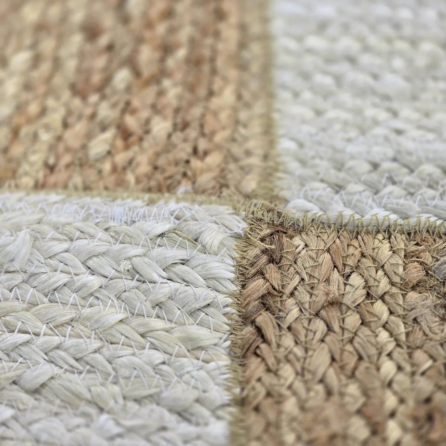 Tapete de juta - Khulna (natureza/branco)