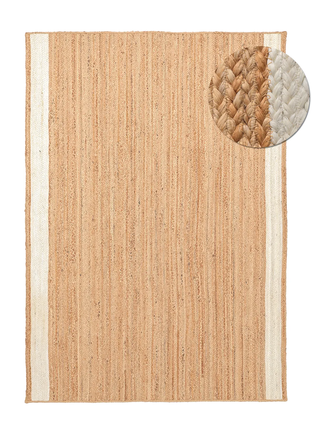 Tapete de juta - Senaki (natureza/branco)