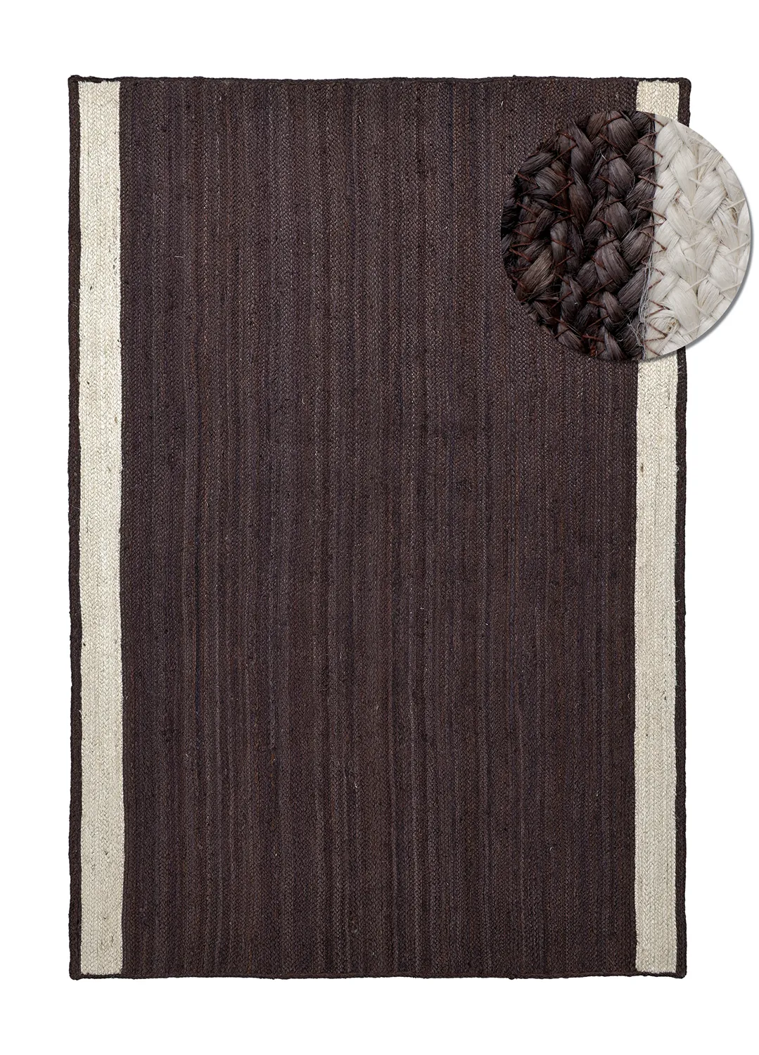 Tapete de juta - Senaki (taupe escuro/branco)