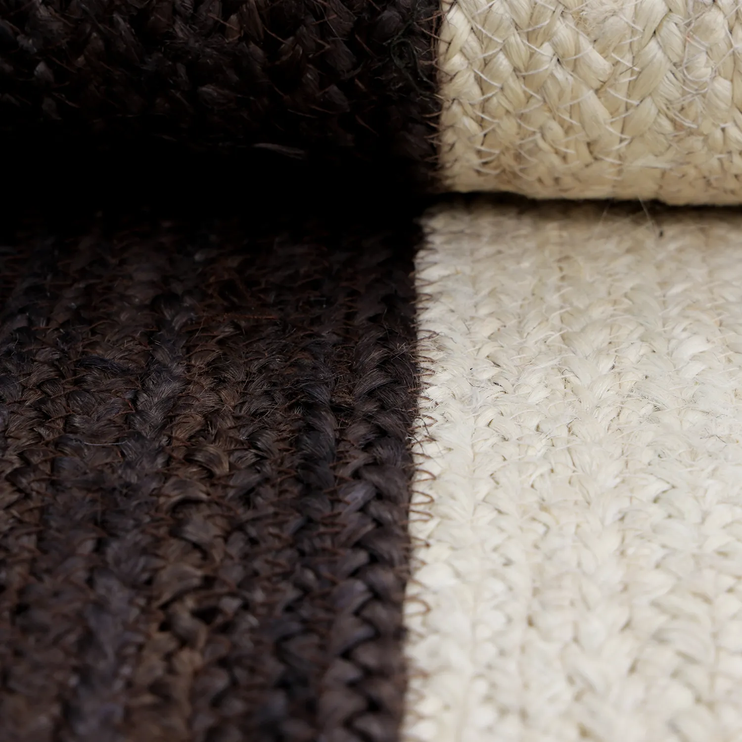 Tapete de juta - Senaki (taupe escuro/branco)