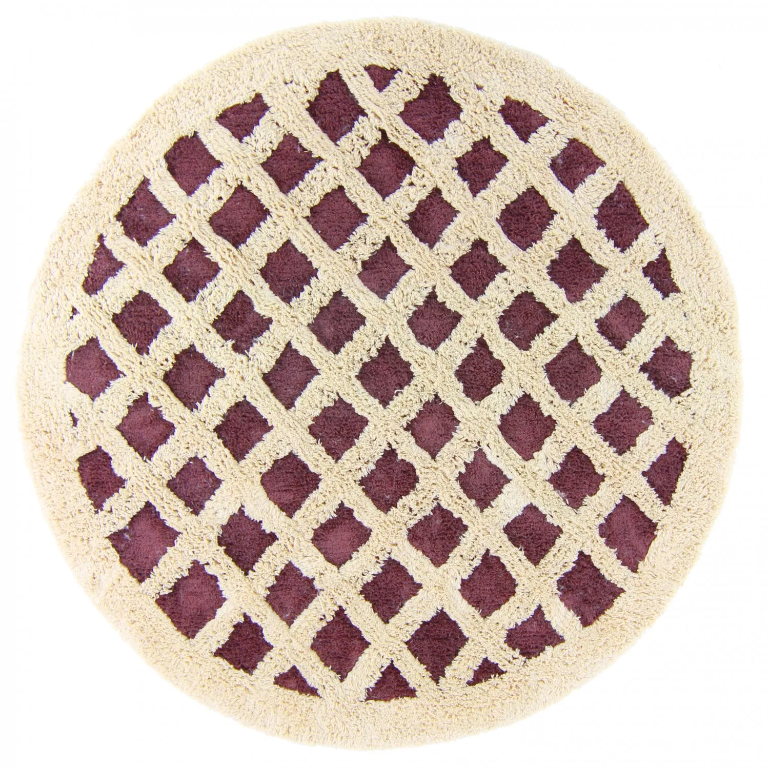 Tapete redondo - Kara (marrom/offwhite)