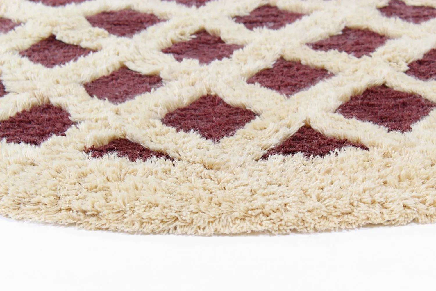 Tapete redondo - Kara (marrom/offwhite)