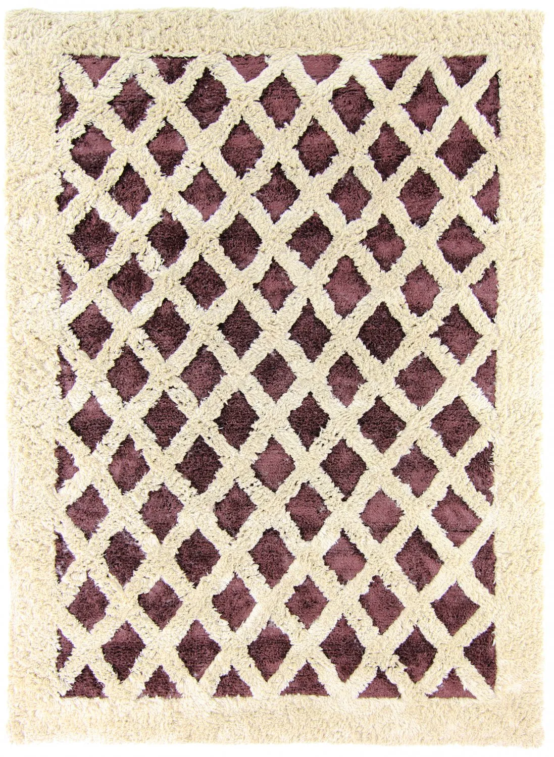 Tapete de lã - Kara (marrom/offwhite)