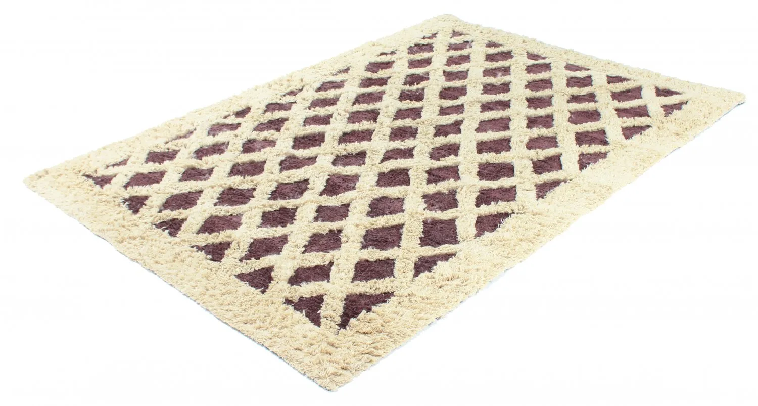 Tapete de lã - Kara (marrom/offwhite)