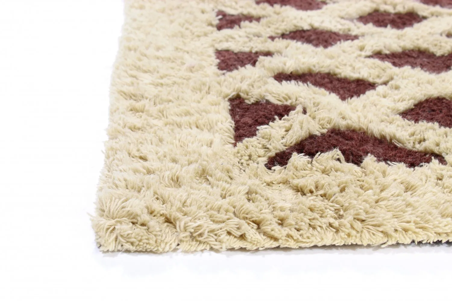 Tapete de lã - Kara (marrom/offwhite)