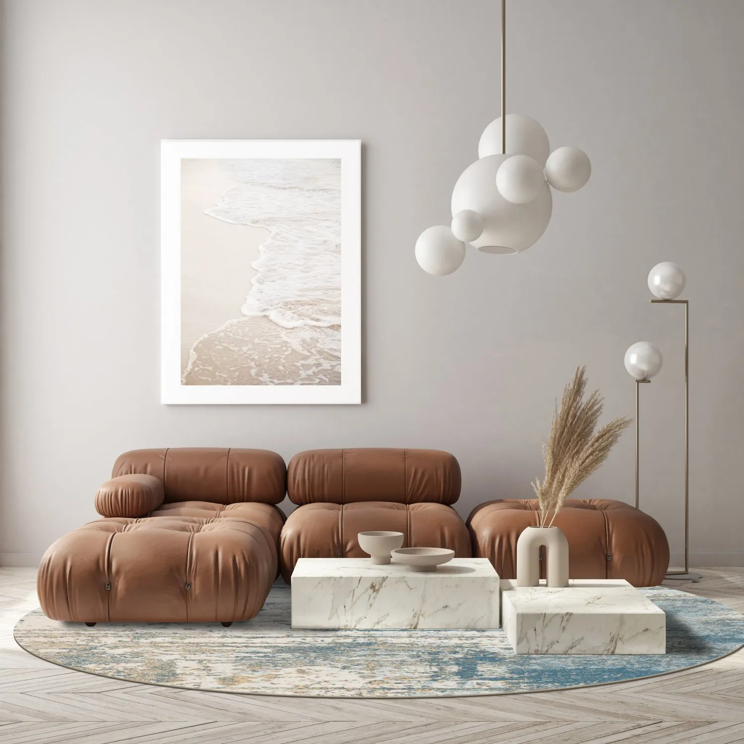 Tapete redondo - Kebira (azul)