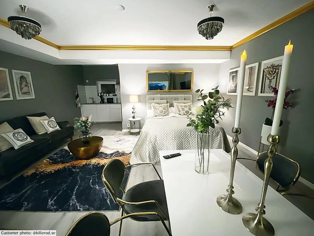 Tapete Wilton - Padova (preto/branco/dourado)