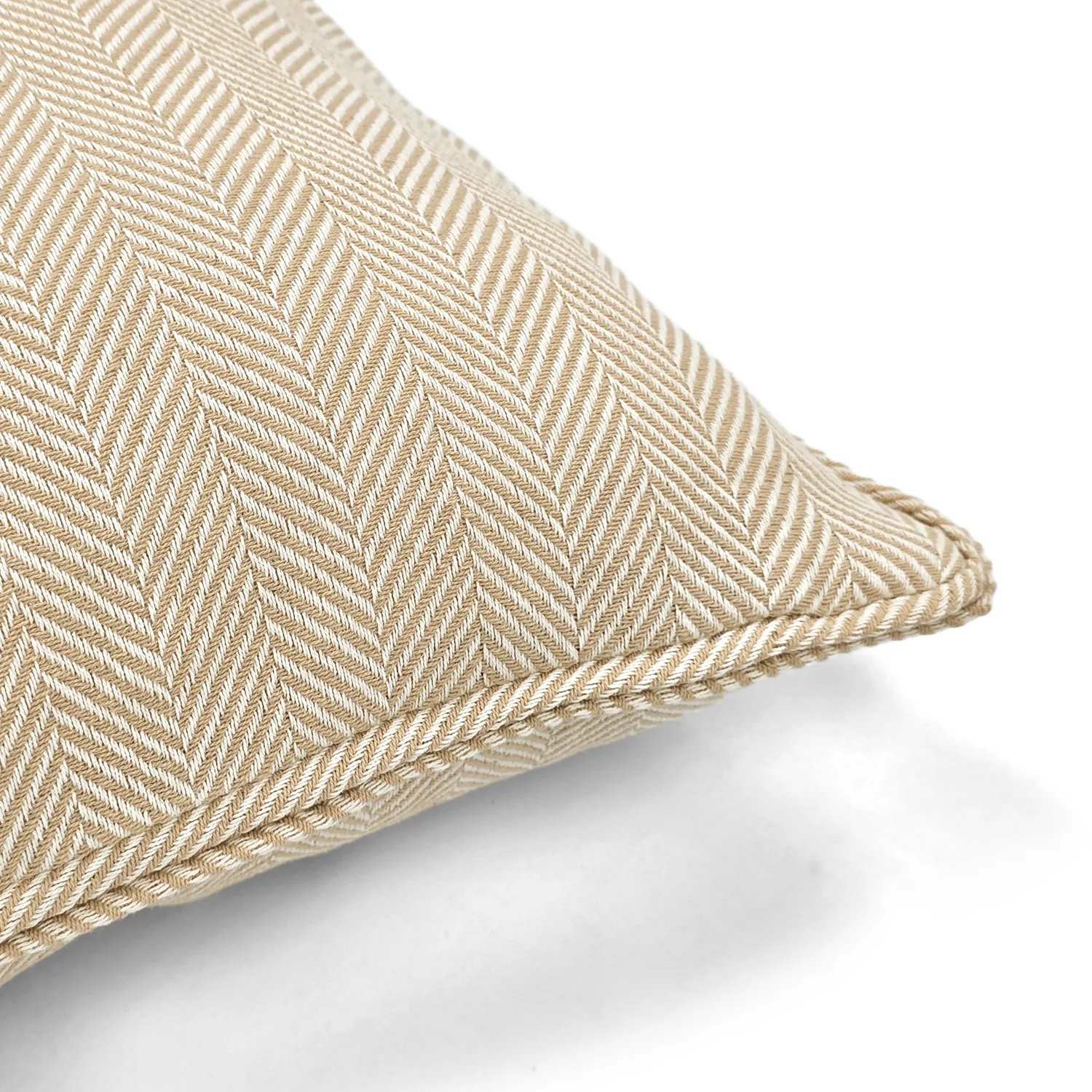 Capa de Almofada - Denisa Fishbone (bege/branco)