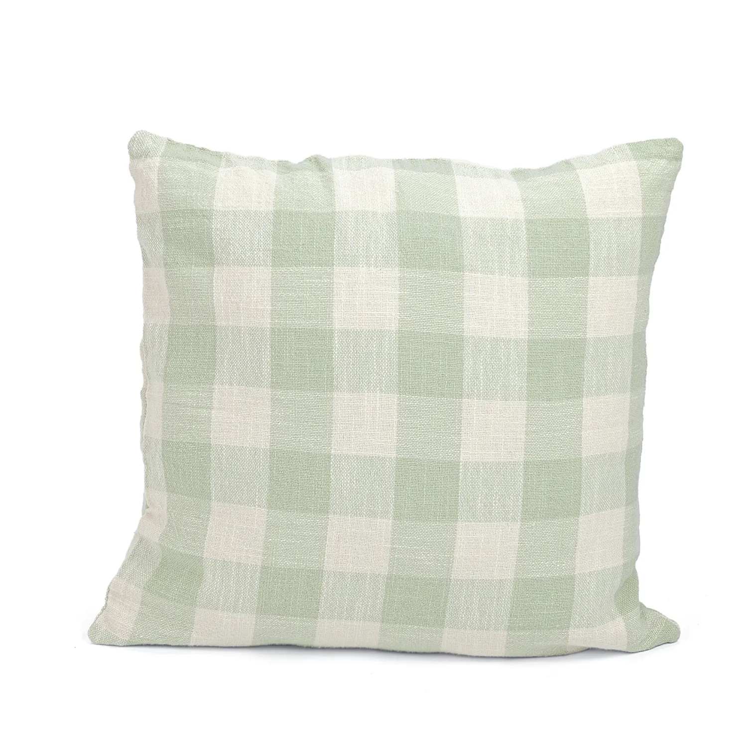 Capa de Almofada - Isela check cotton cushion cover (creme/verde claro)