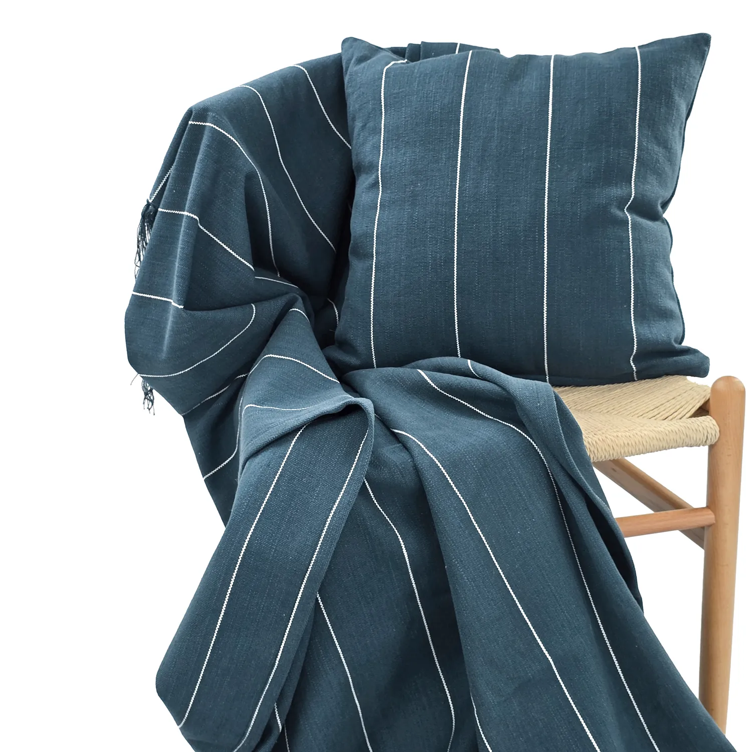 Capa de Almofada - Martina Stripe (azul/branco)