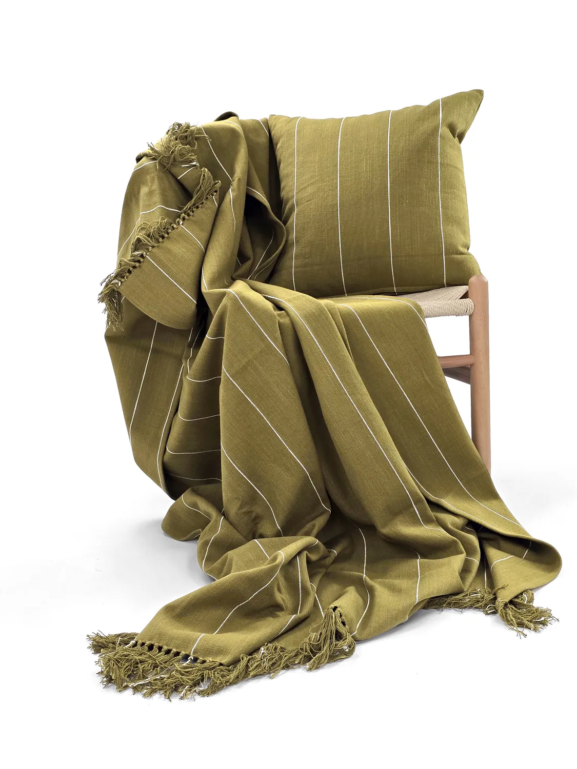 Capa de Almofada - Martina Stripe (verde/branco)