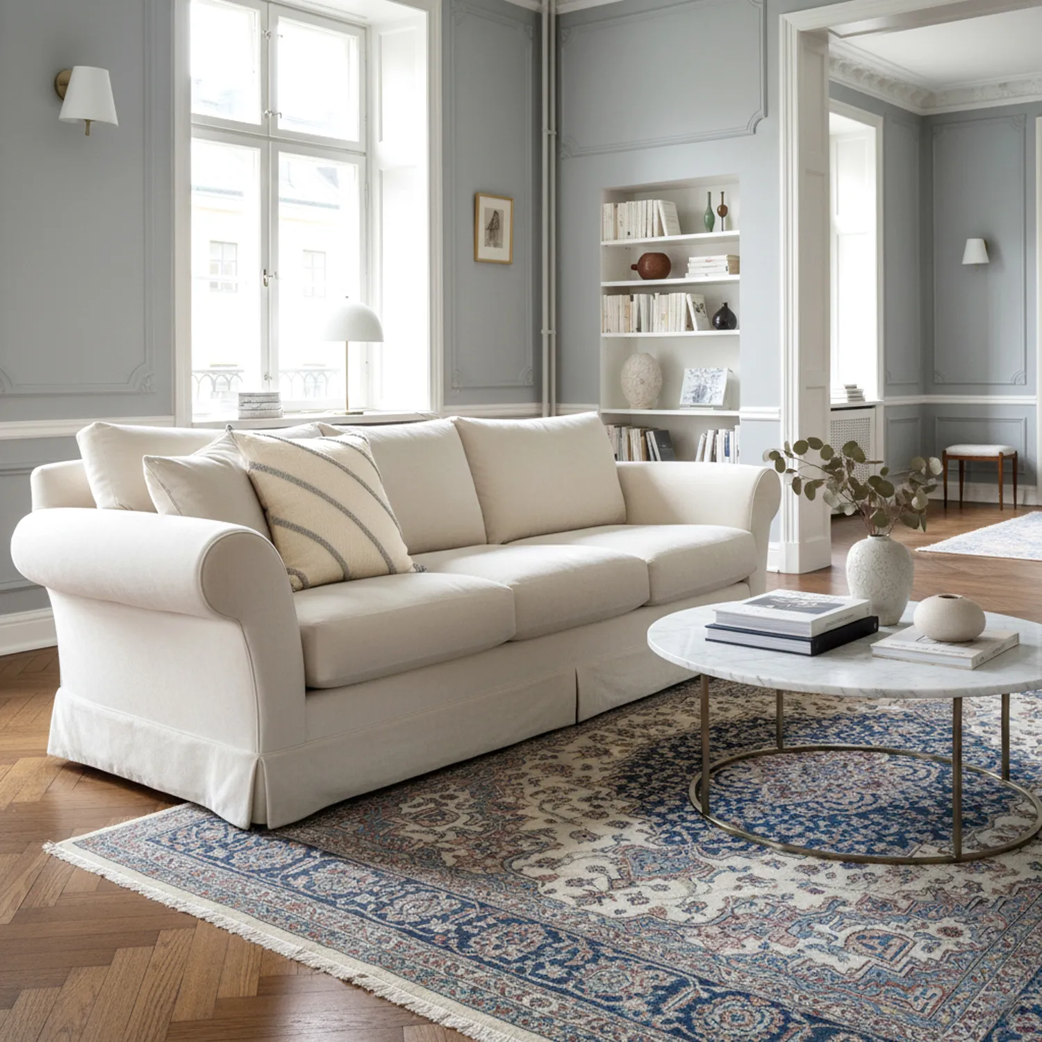 Capa de Almofada - Montreux (off white/cinza)