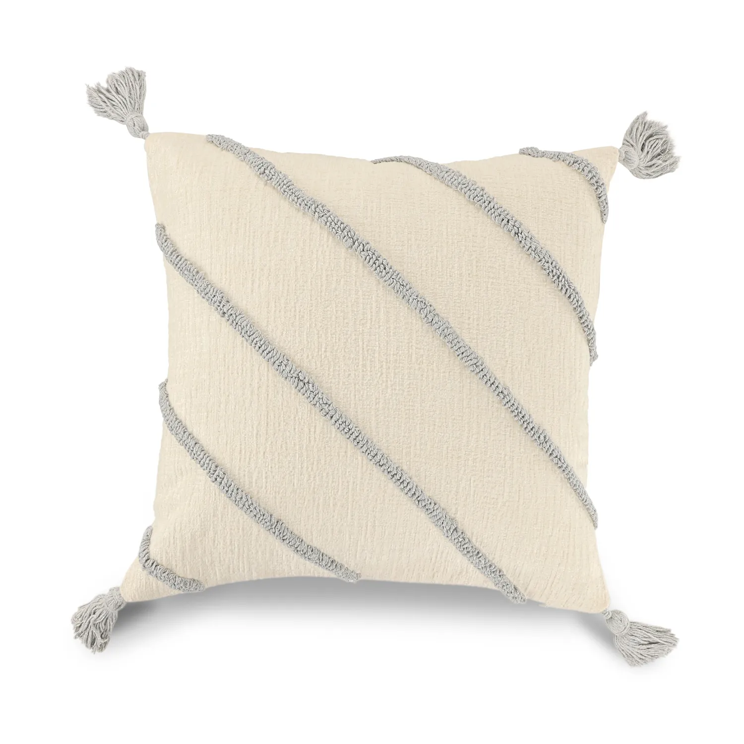 Capa de Almofada - Montreux (off white/cinza)