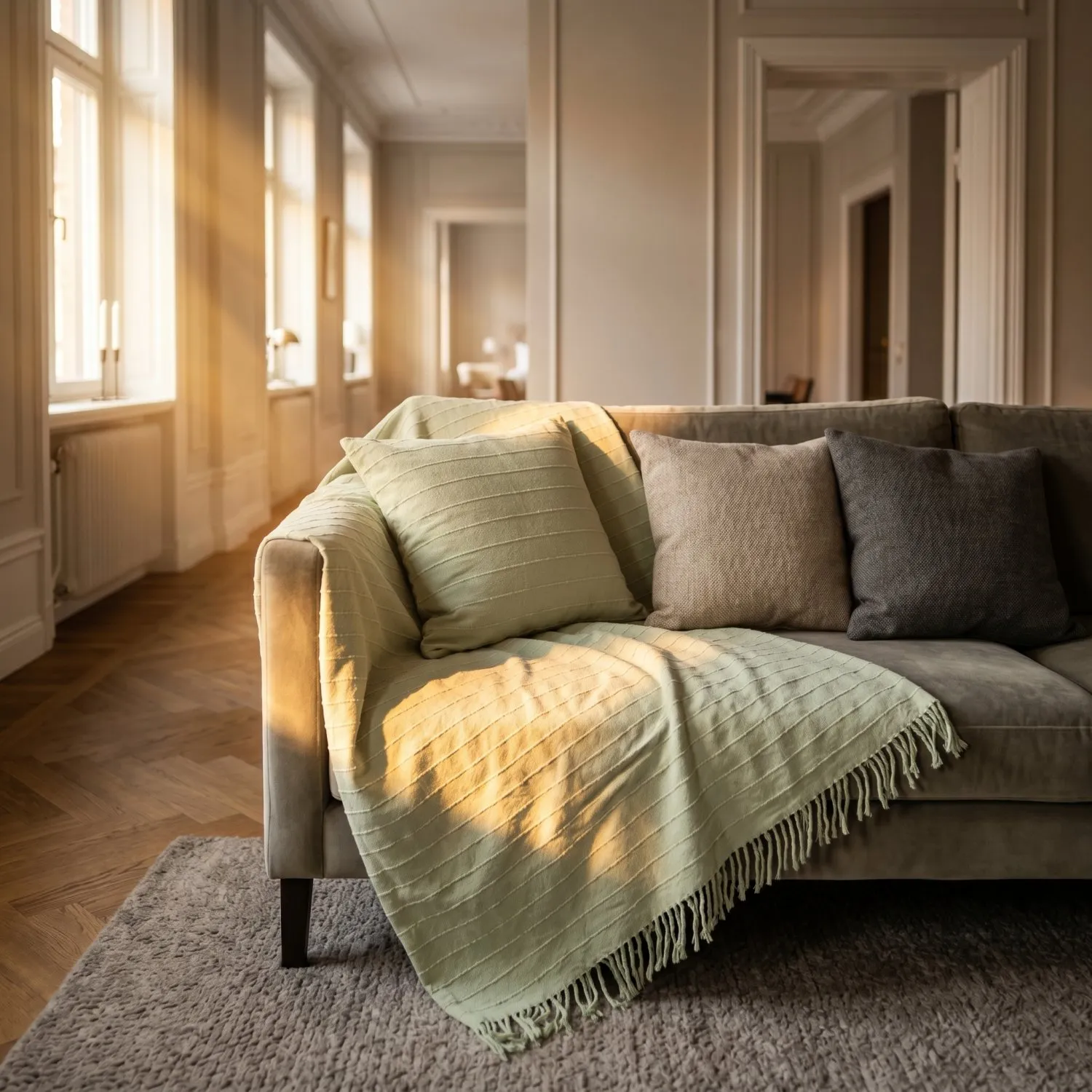 Capa de Almofada - Nalani cotton cushion cover (verde claro)