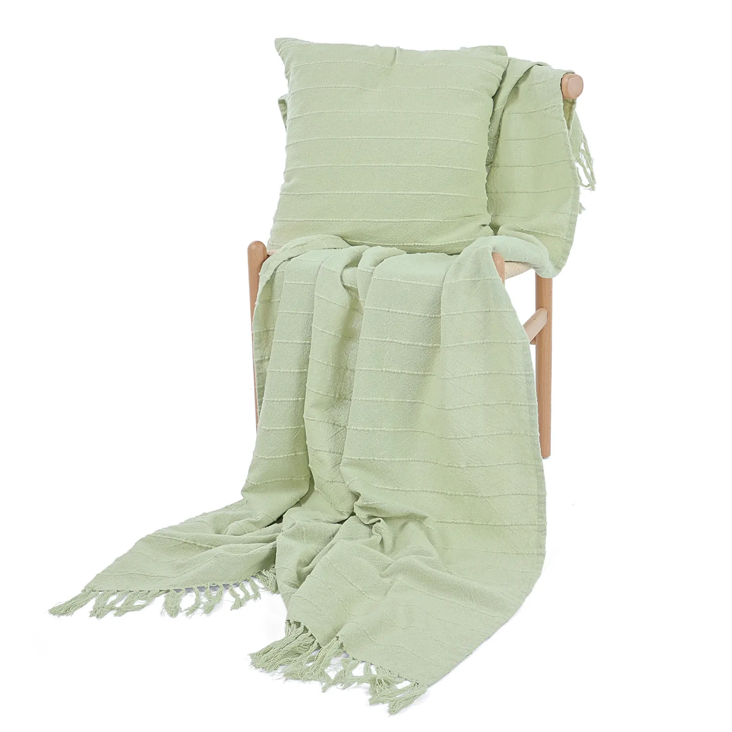 Cobertores - Nalani cotton throw (verde claro)