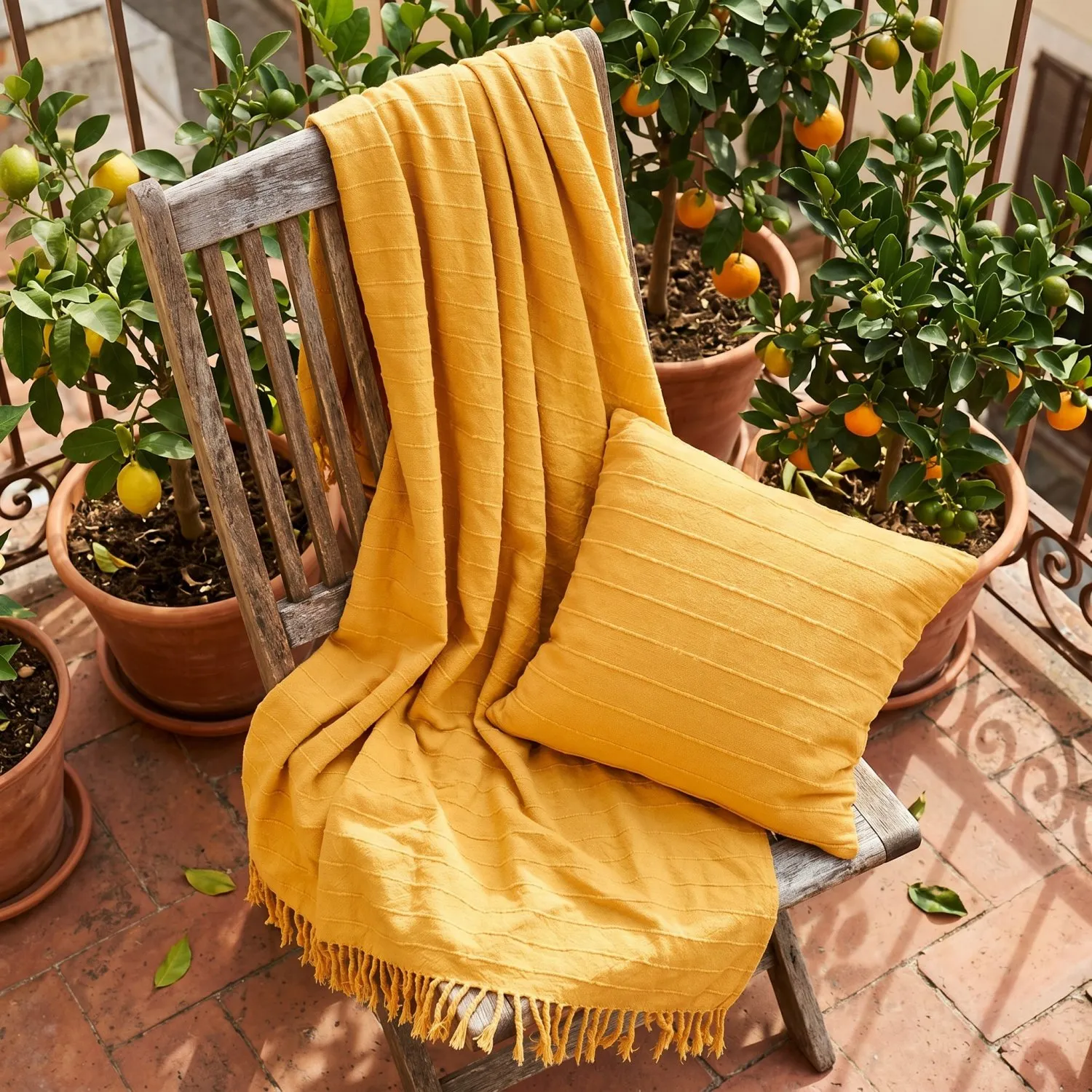 Cobertores - Nalani cotton throw (laranja)
